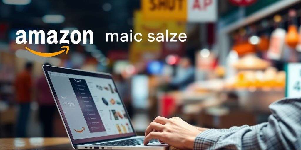 Person using laptop for Amazon sales optimization.
