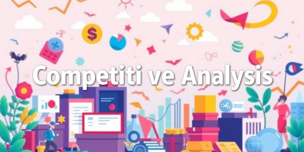 Colorful competitive analysis scene for Amazon sellers.